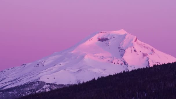 Oregon Circa 2018 Aerial View South Sister Mountain Sunrise Shot — Stock Video