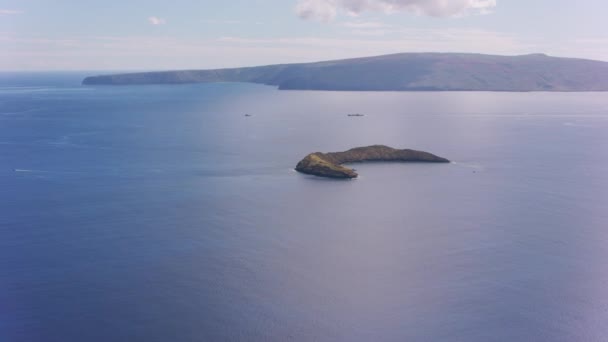 Мауи Гавайи Около 2018 Года Вид Воздуха Кратер Молокини Побережья — стоковое видео