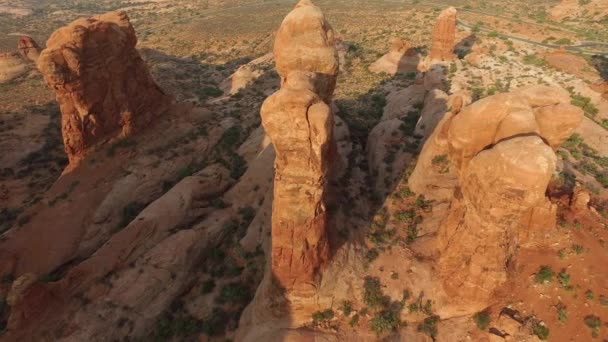 Arches Ulusal Parkı Hava Görüntüsü — Stok video