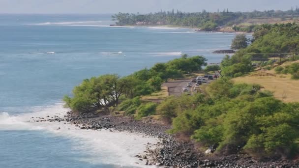 Maui Hawaï Circa 2018 Winderig Stuk Van Honoapiilani Highway Maui — Stockvideo