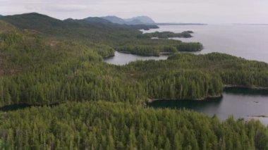 İngiliz Kolombiyası 2018 dolaylarında. İngiliz Kolombiya kıyıları boyunca körfezlerin ve göllerin üzerinden uçuyorlar. Helikopterden Cineflex gimbal ve RED Epic-W kamerasıyla çekildi..