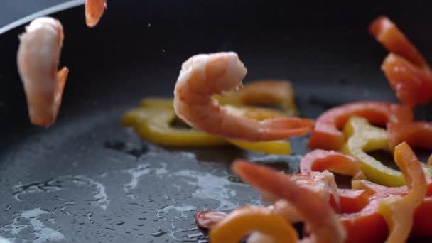 Cooking Stir Fry Slow Motion — Stock Video