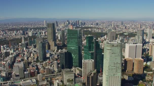 Tokyo Japonya 2018 Dolaylarında Minato Tokyo Şehir Merkezindeki Binaların Hava — Stok video