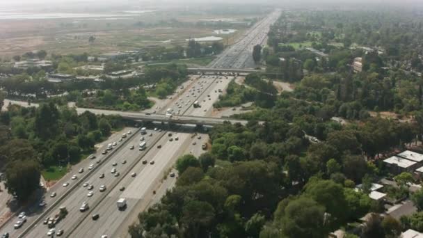Palo Alto California Circa 2017 Aerial Shot Highway 101 Silicon — Stock Video