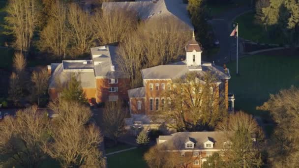Circa 2017 Luchtfoto Van Linfield College Mcminnville Oregon — Stockvideo