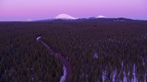 Oregon Близько 2018 Flying Світанку Холостяк Постріл Гелікоптера Камерами Cineflex — стокове відео