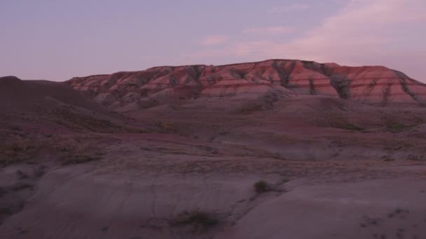 Solnedgång Vid Badlands Nationalpark South Dakota — Stockvideo