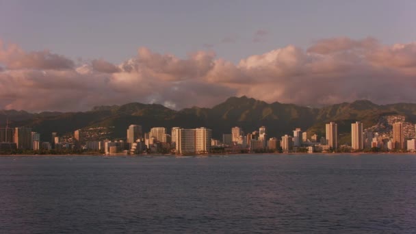 Honolulu Oahu Hawaii 2018 Körül Légi Kilátás Honolulu Waikiki Beach — Stock videók