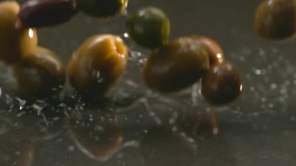 Olive Olio Rallentatore Girato Con Phantom Flex — Video Stock