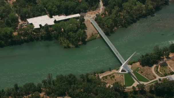 Redding California Circa 2017 Foto Aerea Del Sundial Bridge Redding — Video Stock