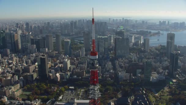 Tokio Japan Bis 2018 Luftaufnahme Des Tokyo Tower Aufnahme Aus — Stockvideo