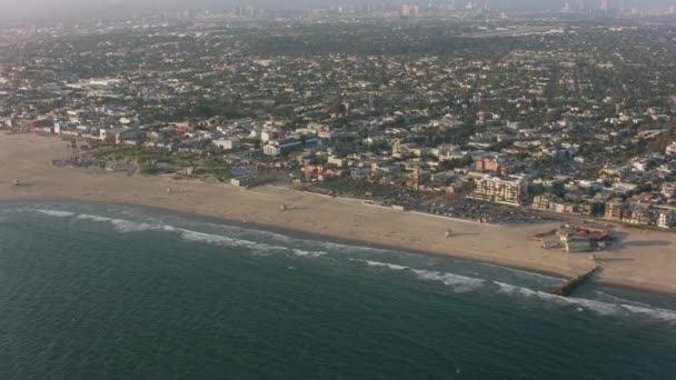 Venice Beach Kalifornien 2017 Flygfoto Venice Beach Skott Med Cineflex — Stockvideo