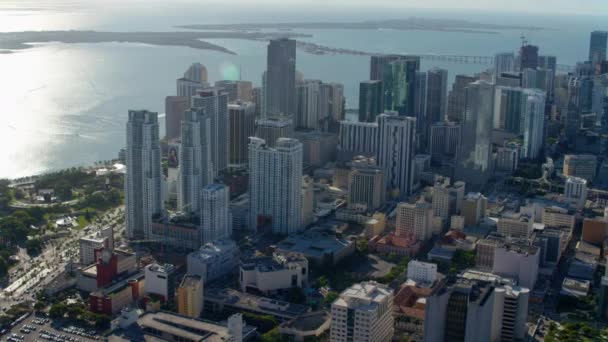 Luchtfoto Van Het Centrum Van Miami Florida — Stockvideo