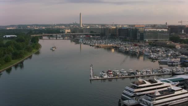 Washington Circa 2017 Sobrevoando Canal Washington Tiros Com Cineflex Hélio — Vídeo de Stock