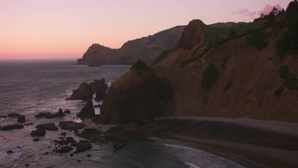 Oregon Coast Circa 2017 Plano Aéreo Costa Rocosa Oregon Tiro — Vídeos de Stock