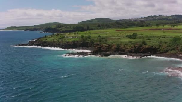 考艾岛 夏威夷 大约2018年 考艾岛南部海岸的航景 用Cineflex和Red Epic Helium拍摄 — 图库视频影像