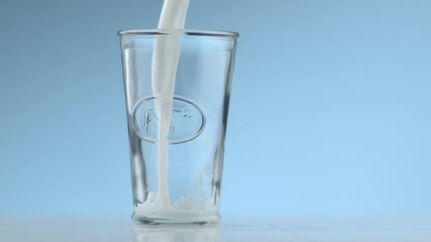 Milk Pouring Splahsing Slow Motion — Stock Video