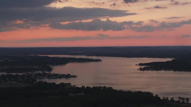 Baltimore Maryland 2017 Luftaufnahme Der Chesapeake Bay Bei Sonnenuntergang Gedreht — Stockvideo