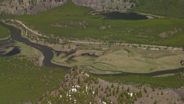 Yellowstone National Park Aerial Footage Nature Estados Unidos — Vídeo de stock