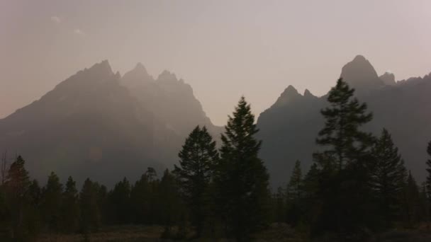 Grand Teton Mountain Range Pôr Sol — Vídeo de Stock