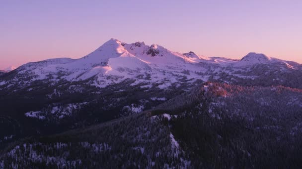 Oregon Circa 2018 Aerial View Broken Top Mountain Sunrise Shot — Stock Video