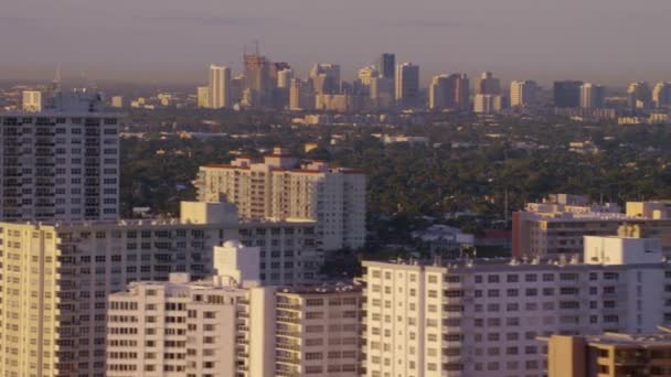 Vue Aérienne Des Hôtels Miami Beach Premier Plan Avec Miami — Video