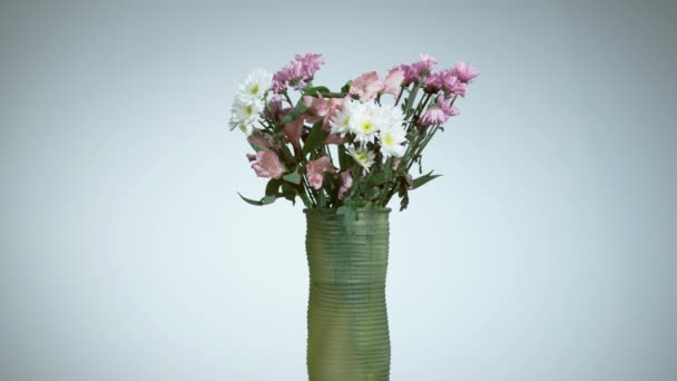Vase Avec Des Fleurs Fraîches Qui Brisent Ralenti Tourné Avec — Video