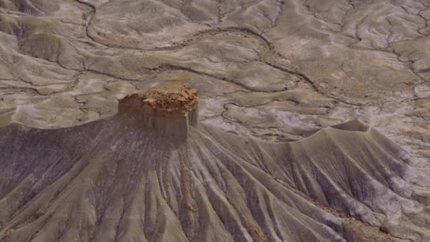Luchtfoto Van Canyon Rotsformatie Utah — Stockvideo