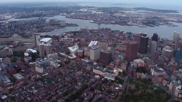 麻萨诸塞州波士顿的空中景观 — 图库视频影像