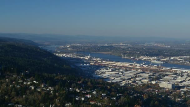 Northwest Industrial Aera Portland Oregon Usa Aerial Video Ultra — Stock Video