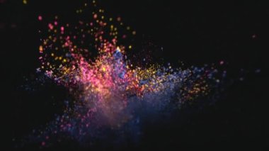 Renkli toz süper yavaş çekimde siyah arka plan üzerinde patlayan Phantom Flex 4k ile vurdu