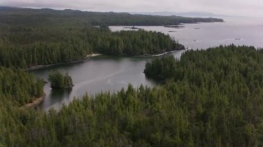 İngiliz Kolombiyası 2018 dolaylarında. İngiliz Kolombiya kıyıları boyunca körfez ve adaların üzerinden uçuyorlar. Helikopterden Cineflex gimbal ve RED Epic-W kamerasıyla çekildi..
