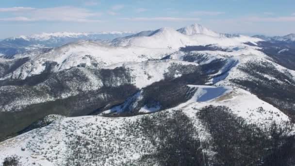 Luchtfoto Van Rocky Mountain Pieken Colorado — Stockvideo