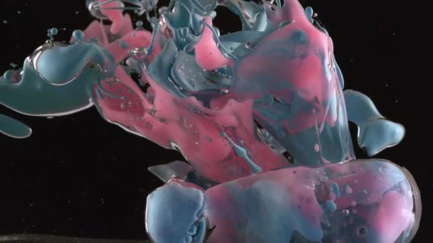 Медленный Снимок Чернил Вливающихся Масло Снятый Камерой Phantom Flex — стоковое видео