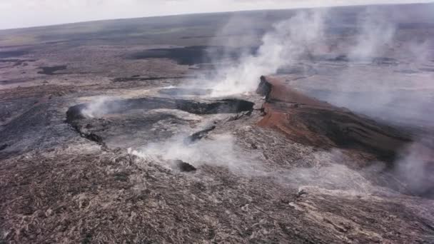 Big Island Hawaii Circa 2018 Aerial View Lauea Volcano Shot — Stock Video