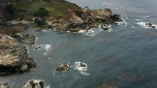 Kalifornien 2017 Flygfoto Över Big Sur Coast Och Highway One — Stockvideo