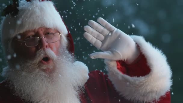 Święty Mikołaj Machający Zwolnionym Tempie Fantom Flex — Wideo stockowe