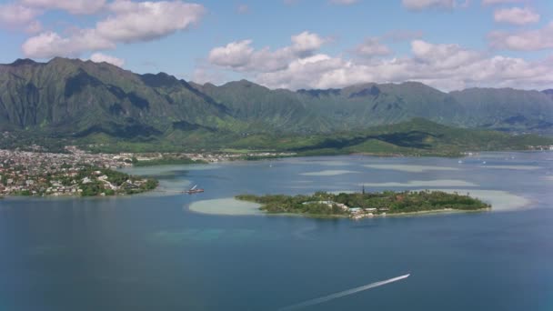 Oahu Hawaii 2018 Körül Kókusz Sziget Légi Kilátása Cineflexszel Red — Stock videók