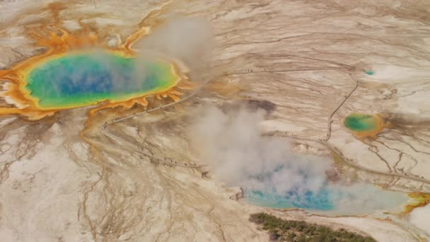 Parco Nazionale Yellowstone Wyoming Veduta Aerea Della Grand Prismatic Hot — Video Stock