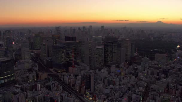 Tóquio Japão Por Volta 2018 Vista Aérea Tóquio Entardecer Tiro — Vídeo de Stock