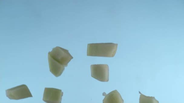 Kawałki Melona Lecące Zwolnionym Tempie Nakręcone Phantom Flex Prędkością 1000 — Wideo stockowe