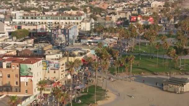 Venice Beach Kalifornia 2017 Zdjęcie Lotnicze Venice Beach Postrzelony Cineflex — Wideo stockowe