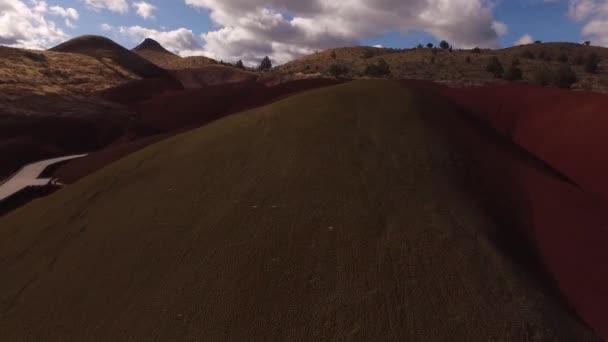 Luftaufnahme Der Painted Hills Oregon — Stockvideo