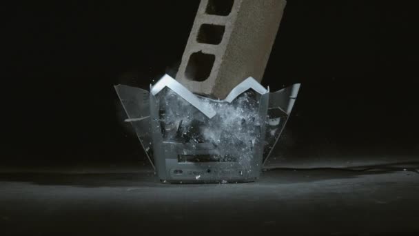 Бетонні Блоки Скидаються Телебачення Повільному Русі Знімок Phantom Flex 1000 — стокове відео