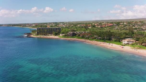 Maui Hawaii 2018 Dolaylarında Wailea Maui Nin Havadan Görünüşü Cineflex — Stok video