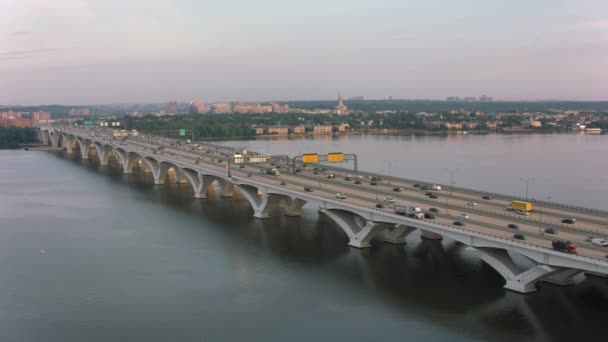 Washington 2017 Körül Légi Felvétel Forgalomról Woodrow Wilson Hídon Potomac — Stock videók