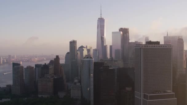 Нью Йорку Близько 2017 Року Стежать Нижніми Будівлями Манхеттена Низькими — стокове відео