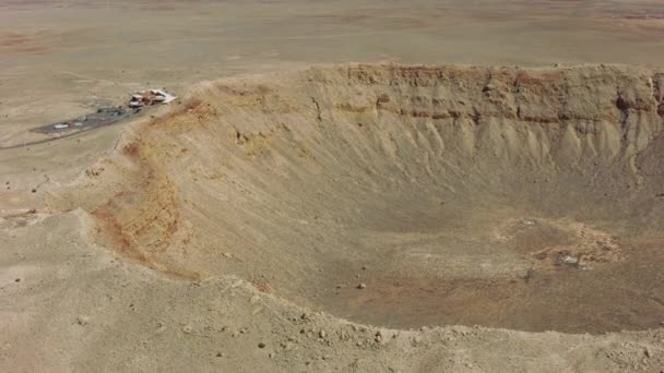 Вид Воздуха Метеоритный Кратер Аризоне — стоковое видео