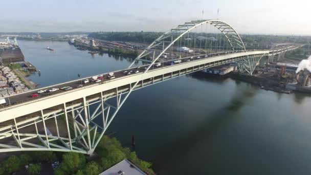 オレゴン州フリーモント橋空撮 — ストック動画