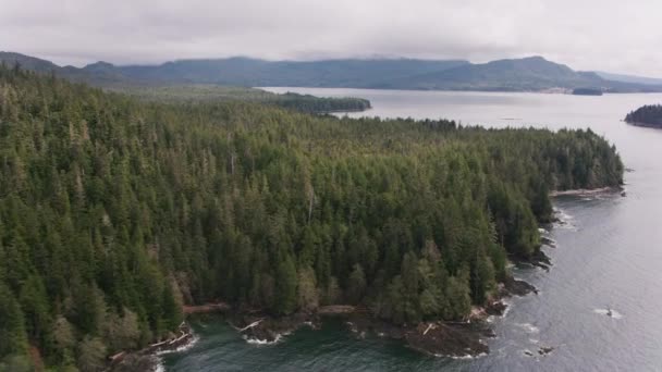 British Columbia Circa 2018 Inglês Voando Sobre Enseadas Ilhas Longo — Vídeo de Stock